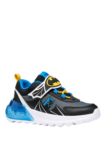 Geox Kids' Activart Illuminus Light Up Trainers, Black/Sky - view 2, Black/Sky