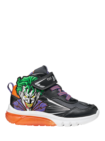 Geox Kids' Ciberdron Joker Mid-Cut Trainers, Black/Orange, Black/Orange