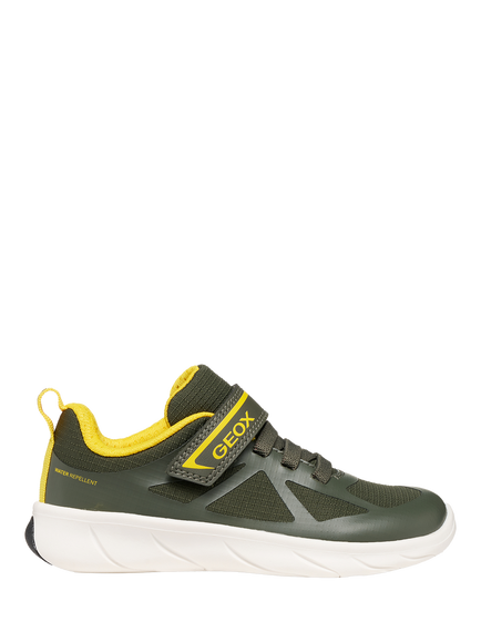Geox Kids' Foot-Run Trainers, Dark Green/Yellow, Dark Green/Yellow