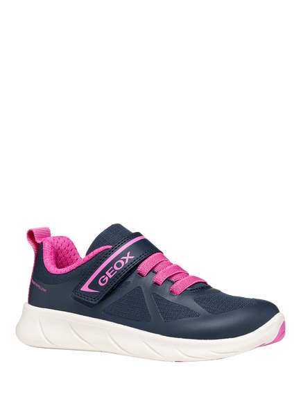 Geox Kids' Foot-Run Trainers, Navy/Fuchsia - view 2, Navy/Fuchsia
