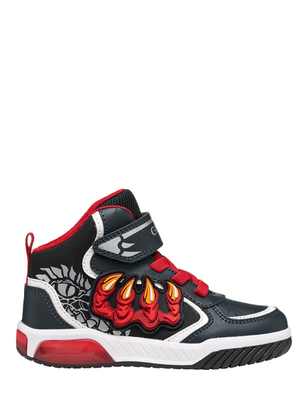 Geox Kids' Inek Mid-Cut Trainers, Navy/Red, Navy/Red