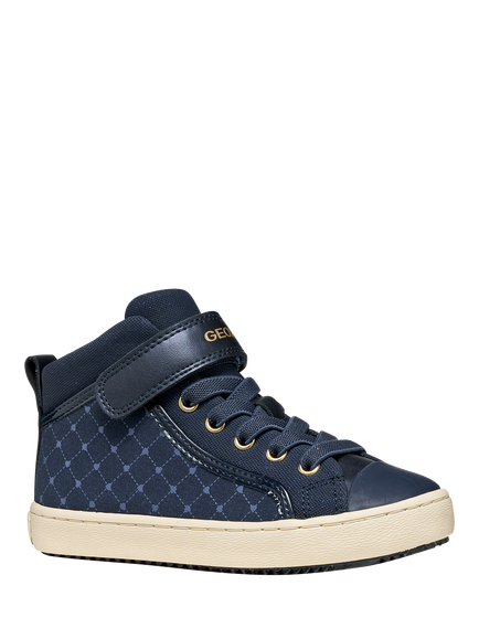 Geox Kids' Kalispera Zip Side Trainers, Navy - view 2, Navy