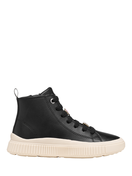 Geox Kids' Laquinny Mid-Cut Trainers, Black, Black