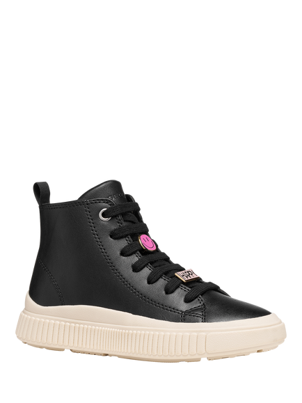 Geox Kids' Laquinny Mid-Cut Trainers, Black - view 2, Black