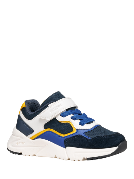 Geox Kids' Loftus Trainers, Navy/White - view 2, Navy/White