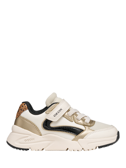 Geox Kids' Loftus Trainers, Ivory/Platinum, Ivory/Platinum