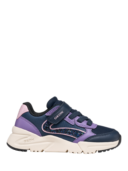 Geox Kids' Loftus Trainers, Navy/Lilac, Navy/Lilac