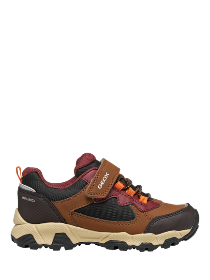 Geox Kids' Magnetar ABX Trainers, Brown/Bordeaux