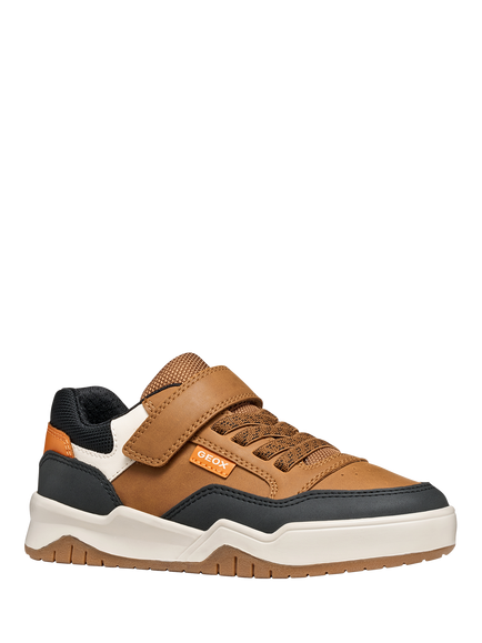 Geox Kids' Perth Low-Cut Trainers, Light Brown - view 2, Light Brown