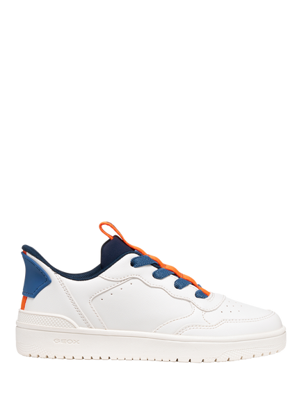 Geox Kids' Washiba Fast In Trainers, White/Navy, White/Navy