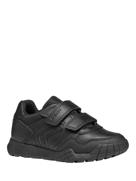 Geox Kids' RANN-E Faux Leather Trainers - view 2, Black