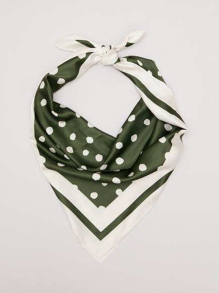 Phase Eight Spot Square Scarf, Dark Green, Dark Green