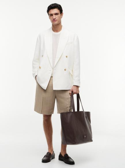 Tommy Hilfiger Leather Tote Bag, Brown - view 2, Brown