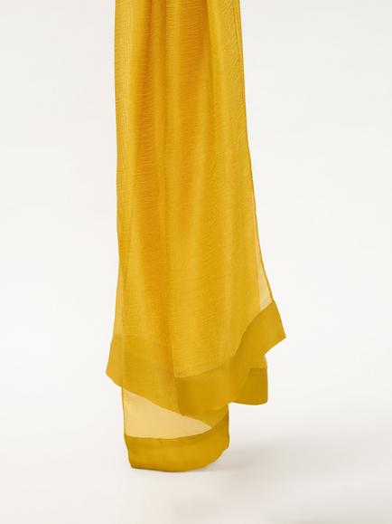 Phase Eight Satin Trim Scarf - view 2, Yellow