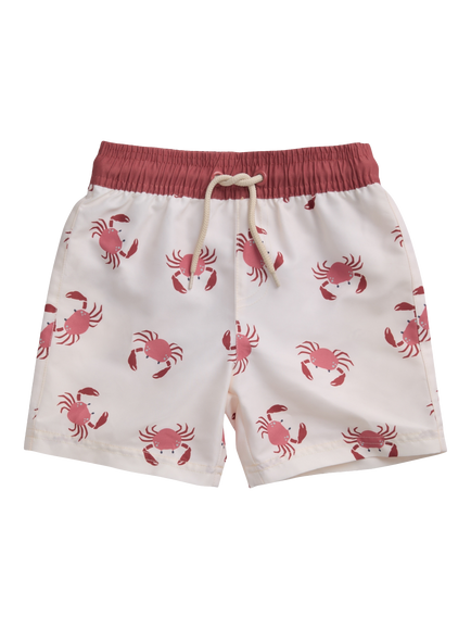 KIDLY by MORI Kids' Drawstring Swim Shorts, Crab Print, Crab Print