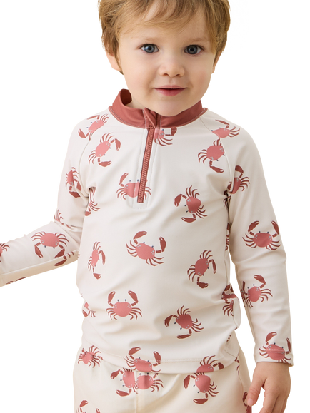 KIDLY by MORI Kids' Drawstring Swim Shorts, Crab Print - view 2, Crab Print