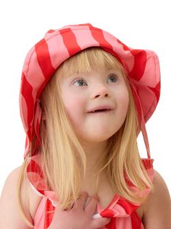 KIDLY by MORI Kids' Floppy Hat, Pink Wavy Stripe - view 2, Pink Wavy Stripe