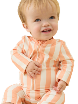 KIDLY by MORI Kids' Sunsafe Swimsuit, Orange Stripe - view 2, Orange Stripe