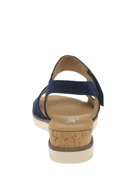 Gabor Raynor Suede Slingback Sandals, Dark Blue - view 2, Dark Blue