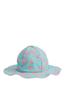 KIDLY by MORI Kids' Floppy Hat, Turquiose Pink Palm, Turquiose Pink Palm