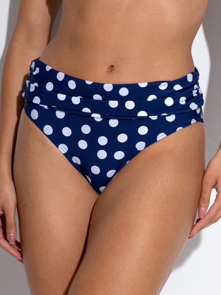Pour Moi Kefalonia Foldover Bikini Bottoms, Dark Blue/White - view 2, Dark Blue/White