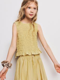 Mango Kids' Smock Top, Yellow, Yellow