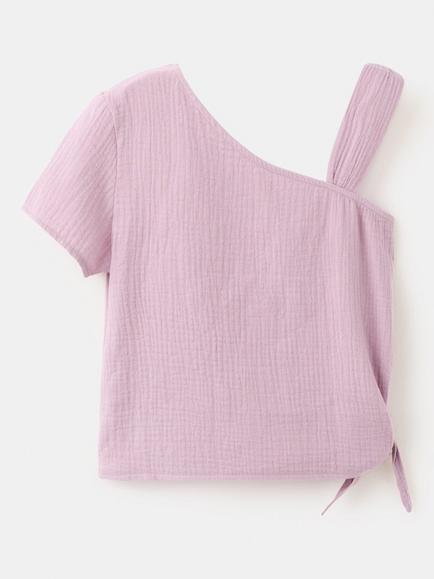 Mango Kids' Asymmetric T-Shirt, Lilac