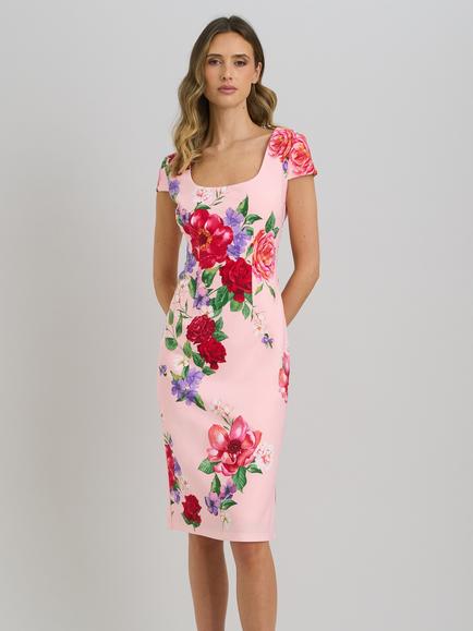 Gina Bacconi Rayna Floral Shift Dress, Pink, Pink