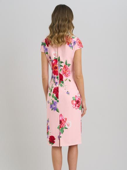 Gina Bacconi Rayna Floral Shift Dress, Pink - view 2, Pink