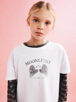 Mango Kids' Slogan T-Shirt, Off White, Off White