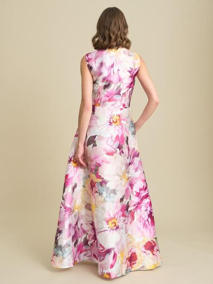 Gina Bacconi Rosanne Floral Maxi Shirt Dress, Pink/Multi - view 2, Pink / Multi