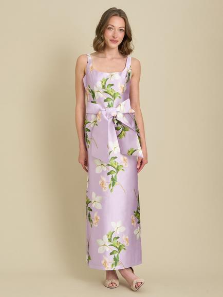 Gina Bacconi Shawna Floral Shift Maxi Dress, Lavendar, Lavendar
