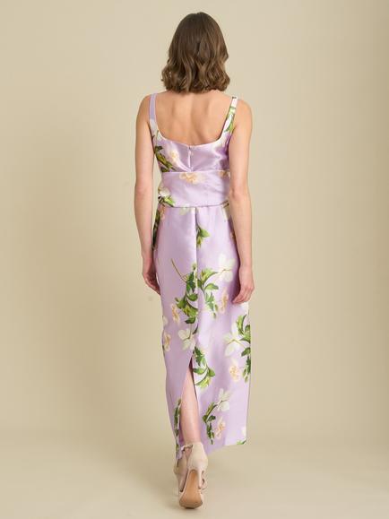 Gina Bacconi Shawna Floral Shift Maxi Dress, Lavendar - view 2, Lavendar
