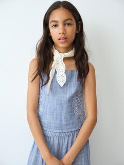 Mango Kids' Cotton Blusa Co-ord Top, Blue, Blue