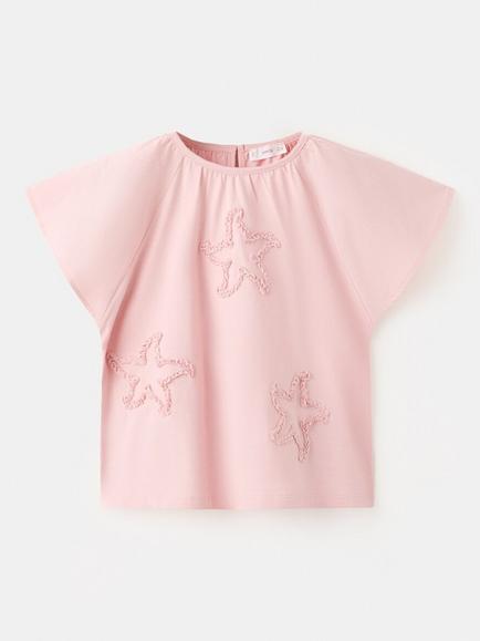 Mango Kids' Star T-Shirt, Pink, Pink