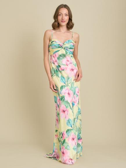 Gina Bacconi Marge Floral Maxi Dress, Yellow, Yellow