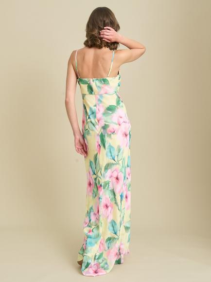 Gina Bacconi Marge Floral Maxi Dress, Yellow - view 2, Yellow