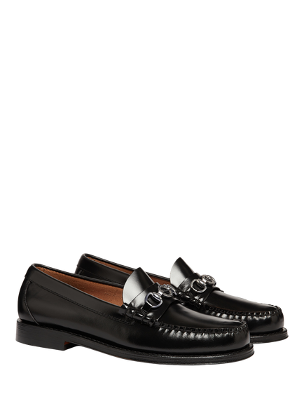 G.H.BASS Weejuns Lincoln Snaffle Leather Loafers, Black - view 2, Black
