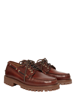 G.H.BASS Anniversary Ranger Moc Leather Shoes, Dark Brown - view 2, Dark Brown