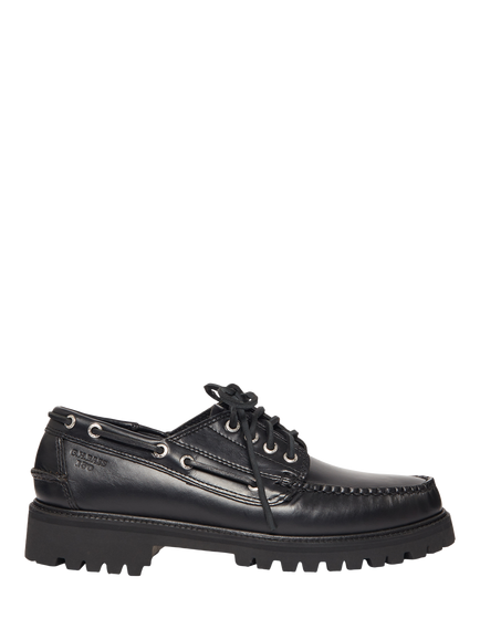 G.H.BASS Anniversary Ranger Moc Leather Shoes, Black, Black