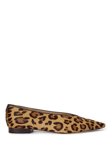 Lauren Ralph Lauren Audri Leather Ballerina Pumps, Leopard, Leopard