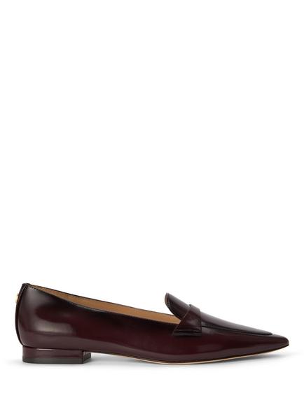 Lauren Ralph Lauren Audri Glazed Leather Loafers, Dark Garnet, Dark Garnet
