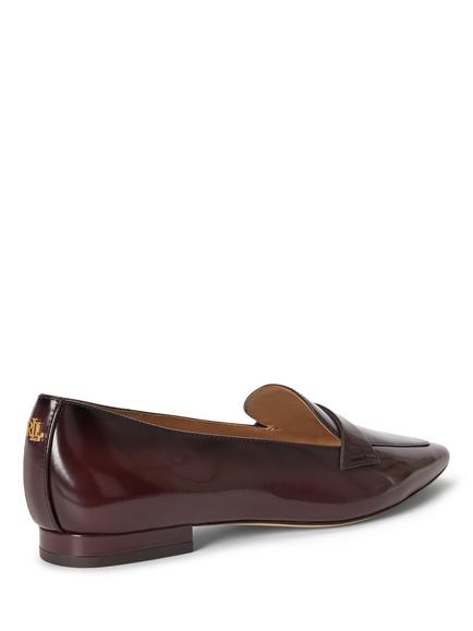 Lauren Ralph Lauren Audri Glazed Leather Loafers, Dark Garnet - view 2, Dark Garnet