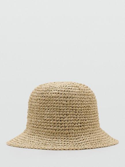 Mango Straw Hat, Beige, Beige