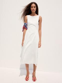 Mango Boat Neck Midi Dress, White, White