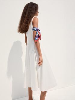 Mango Boat Neck Midi Dress, White - view 2, White