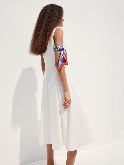 Mango Boat Neck Midi Dress, White - view 2, White