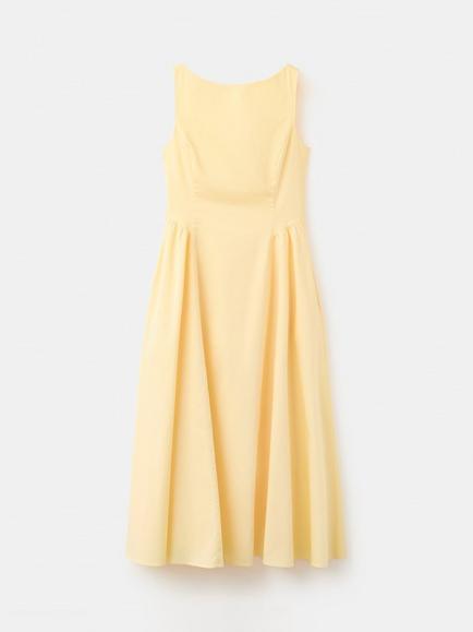 Mango Fit and Flare Midi Dress, Yellow, Yellow