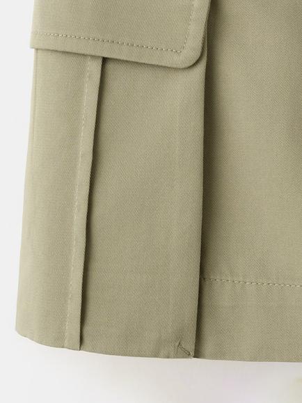Mango Cotton Rich Skort Mini-Skirt, Khaki - view 2, Khaki