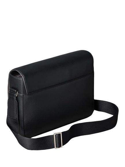 Calvin Klein Raised Flap Messenger Bag, Black - view 2, Black